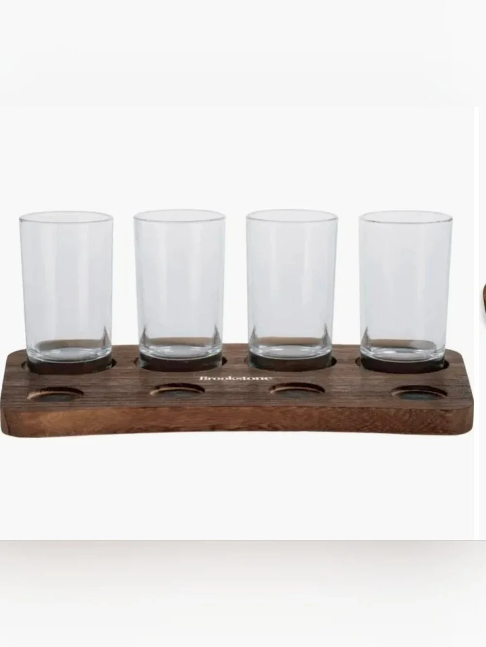 Brookstone Craft Beer Flight Set With 4 Glasses (5 Oz) & Flight Board, Lager IPA